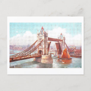 Torn Bridge London Vintage Postcard Vykort
