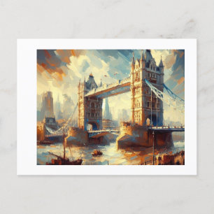 Torn Bridge med London Cityscape. Vykort