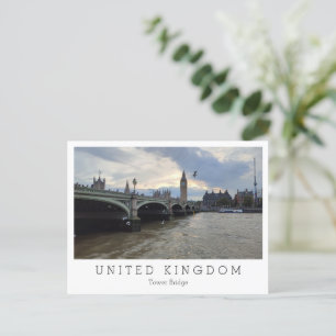 Torn Bridge och Big Ben, afton, London, England Vykort