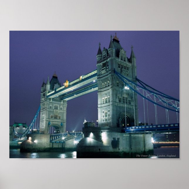 Torn Bridge på natten, London, England Poster (Framsidan)