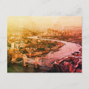 TORN BRIDGE & RIVER THAMES AERIAL VIEW - LONDON VYKORT