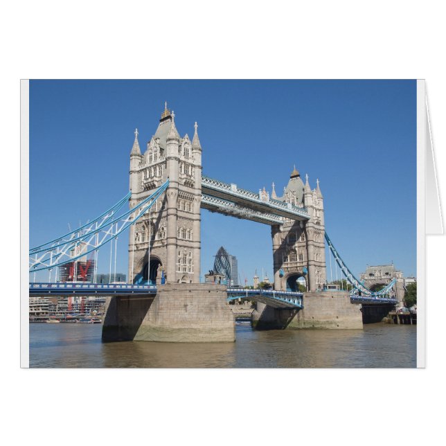 Torn Bridge River Thames London Hälsningskort (Framsidan Horizontal)