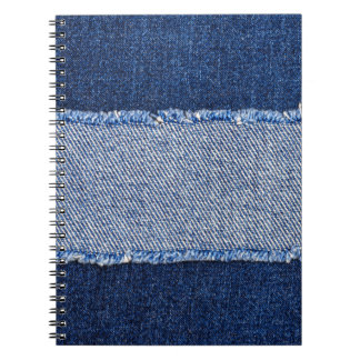 Torn denim: blå jeans-väv. anteckningsbok