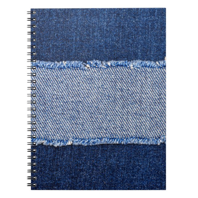 Torn denim: blå jeans-väv. anteckningsbok (Framsidan)