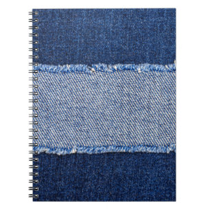 Torn denim: blå jeans-väv. anteckningsbok