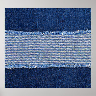 Torn denim: blå jeans-väv. poster