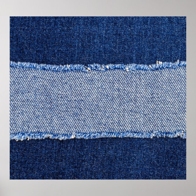 Torn denim: blå jeans-väv. poster (Framsidan)