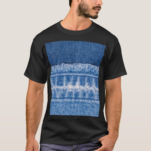 Torn Denim: Dubbla Blue Jeans Ram T Shirt (Framsida)