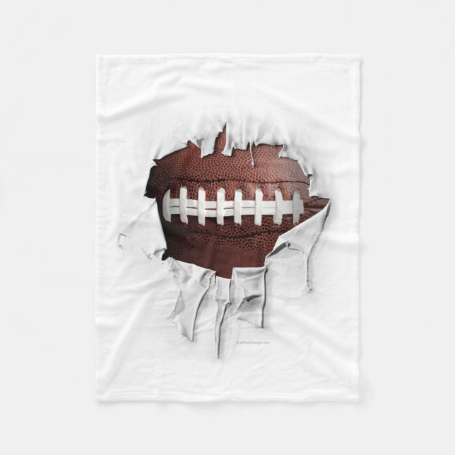 Torn Football White Fleece Blanket (Framsidan)