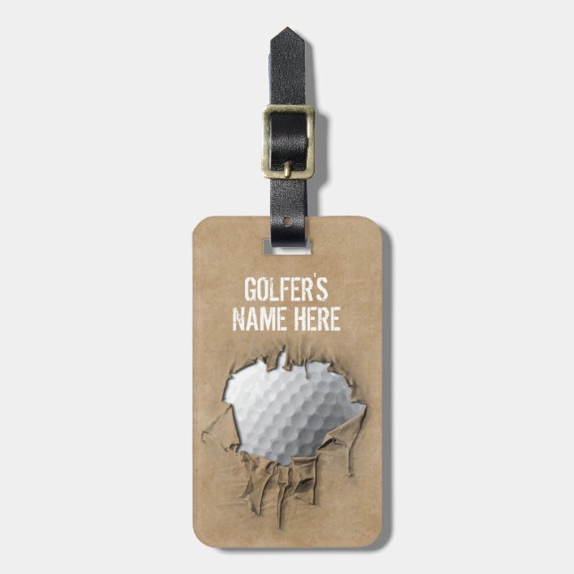 Torn Golf Boll (Personalize) Bagagebricka (Vertikal Framsida)