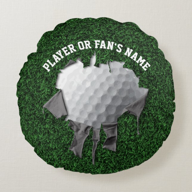 Torn Golf Boll Round Pillow Rund Kudde (Framsidan)