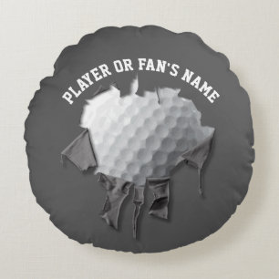 Torn Golf Boll Round Pillow Rund Kudde