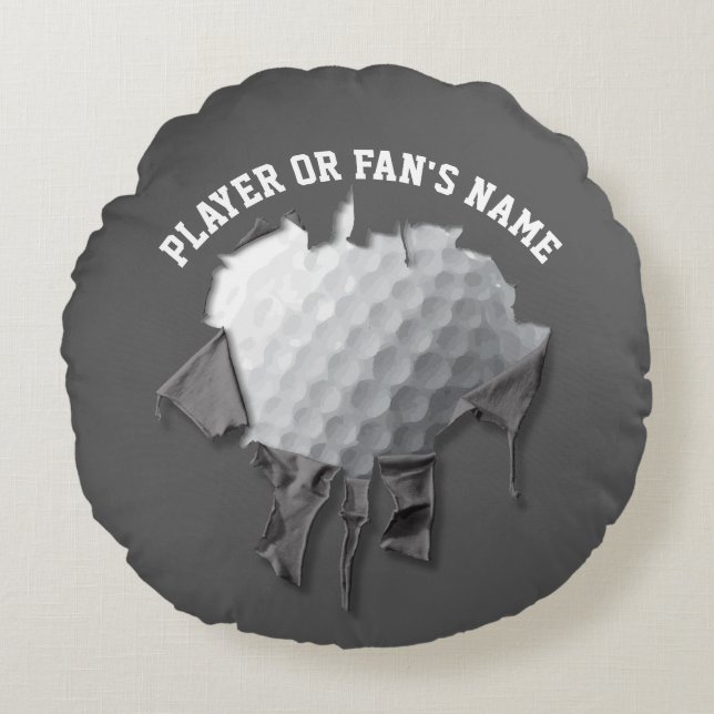 Torn Golf Boll Round Pillow Rund Kudde (Framsidan)