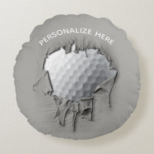Torn Golf Boll Round Pillow Rund Kudde