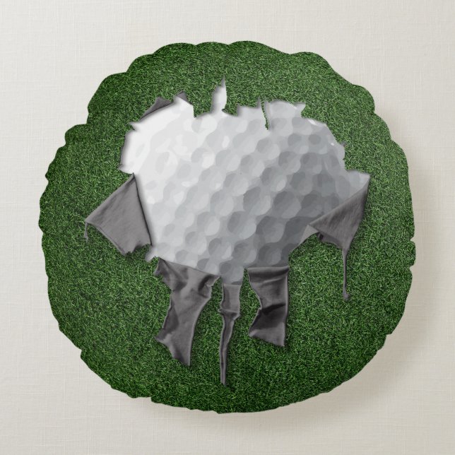 Torn Golf Round Pillow Rund Kudde (Framsidan)
