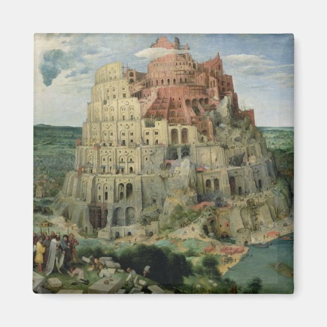 Torn i Babel, 1563 (olja på panelen) Magnet (Framsidan)