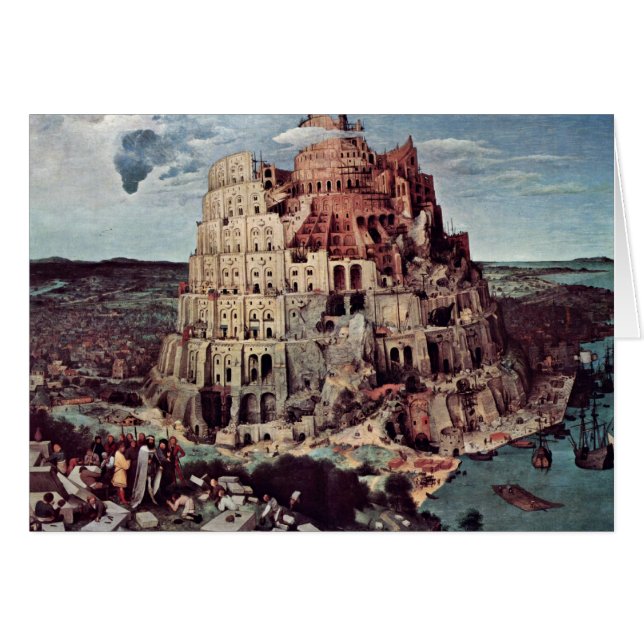 Torn i Babel, av Bruegel D. Ä. Pieter Hälsningskort (Framsidan Horizontal)