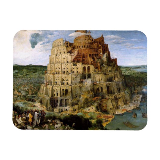 Torn i Babel av Brueghel Magnet (Horisontell)