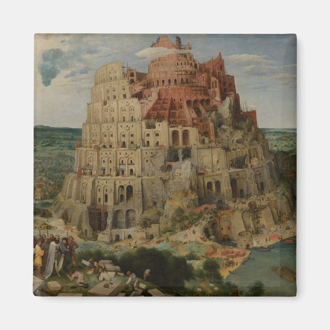 Torn i Babel av Peter Bruegel den äldre Magnet (Framsidan)