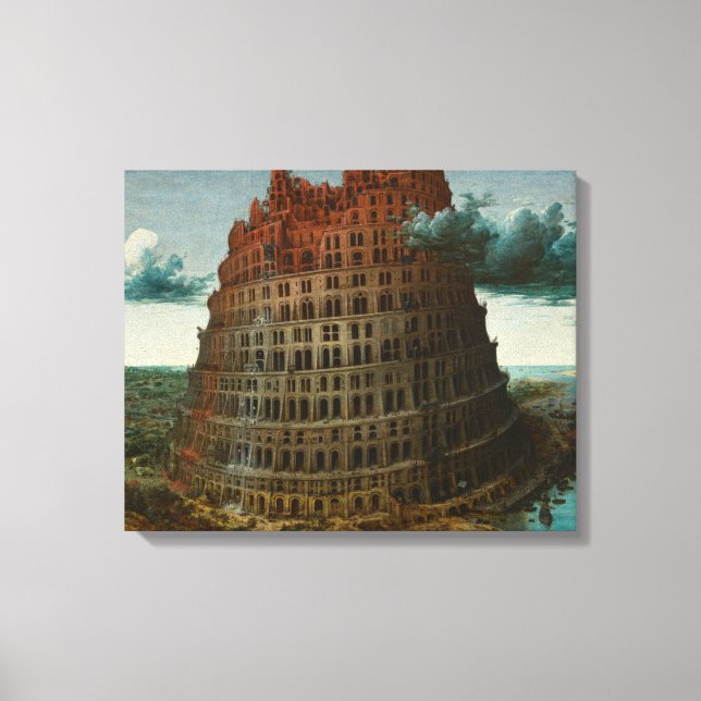 Torn i Babel (av Pieter Bruegel den äldre) Canvastryck (Framsida)