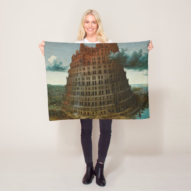 Torn i Babel (av Pieter Bruegel den äldre) Fleecefilt (På plats)