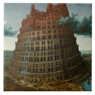 Torn i Babel (av Pieter Bruegel den äldre) Kakelplatta
