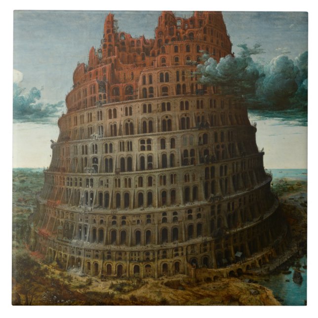 Torn i Babel (av Pieter Bruegel den äldre) Kakelplatta (Framsidan)