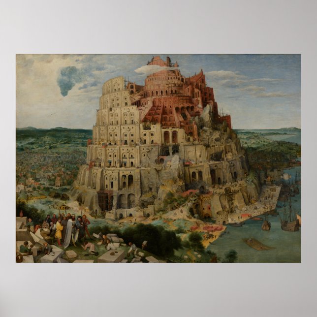 Torn i Babel av Pieter Bruegel den äldre Poster (Framsidan)