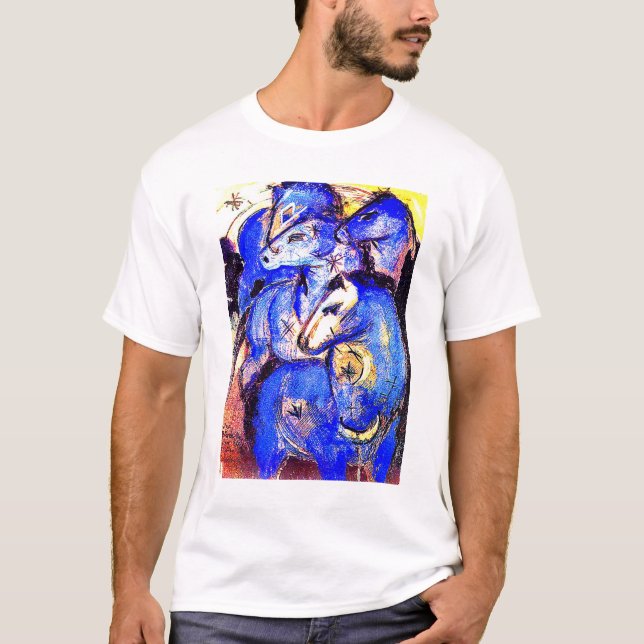 Torn i Blue Horses av Franz Marc Tee Shirt (Framsida)