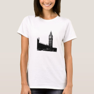 Torn i London Big Ben Black and White Photograph T Shirt
