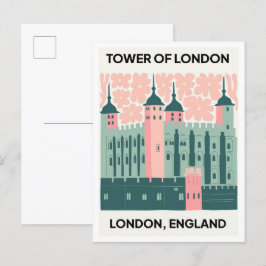 Torn i London England abstrakt tramset blommigt ar Vykort