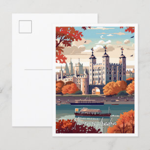 Torn i London England Art-reseflygett Vykort