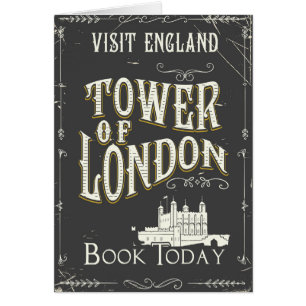 Torn i london England vintage affisch Hälsningskort