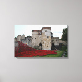 Torn i London med Ceramic Poppies - Canvas