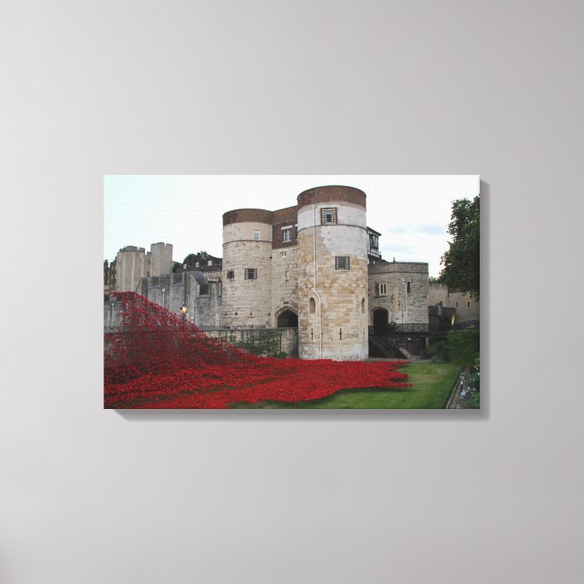 Torn i London med Ceramic Poppies - Canvas (Framsida)