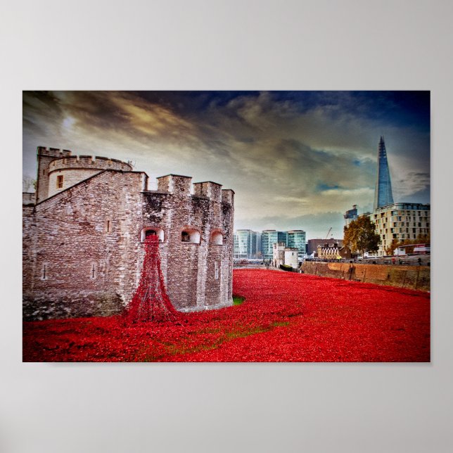 Torn i London Poppies Red Poppy Poster (Framsidan)
