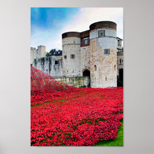Torn i London Red Poppy Poppies Poster
