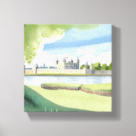 Torn i London | UK Watercolor liggande Canvastryck