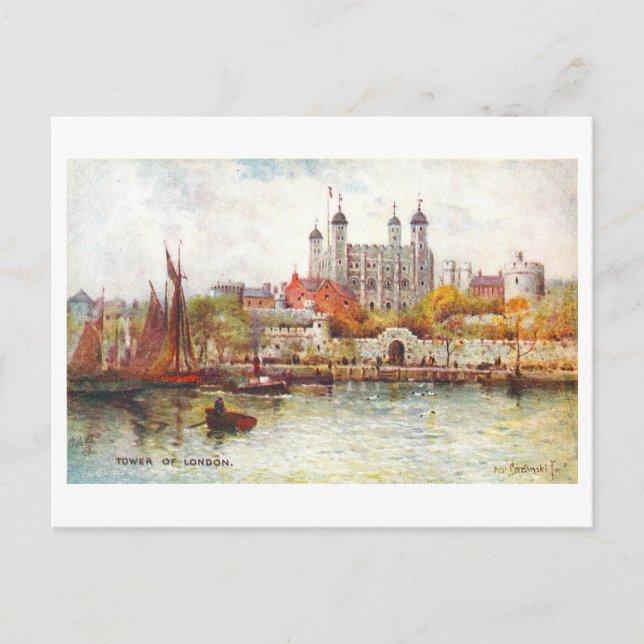 Torn i London Vintage Postcard Vykort (Framsida)