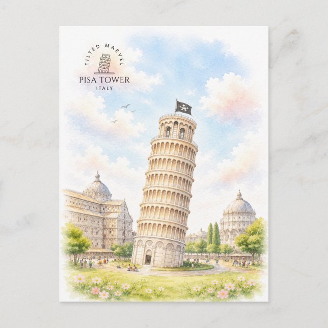 Torn i Pisa, Italien | Arkitektur Landskap Vykort (Framsida)
