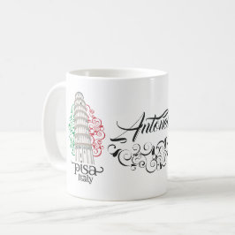 Torn i Pisa Italien för souvenirsamlarna Kaffemugg