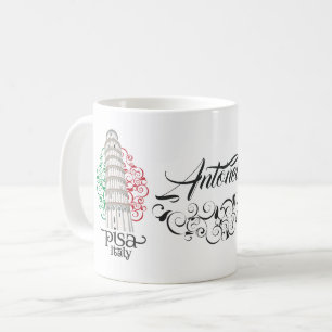 Torn i Pisa Italien för souvenirsamlarna Kaffemugg
