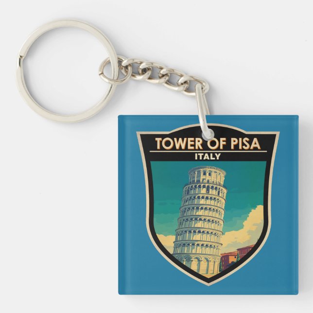 Torn i Pisa Italien Resa Konst Vintage (Framsidan)