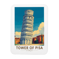 Torn i Pisa Italien Travel Art Vintage