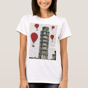 Torn i Pisa och Röda Luftballongerna Tee Shirt