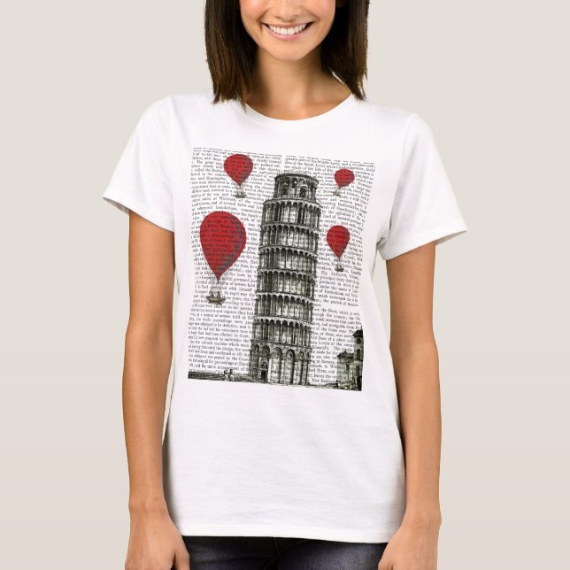 Torn i Pisa och Röda Luftballongerna Tee Shirt (Framsida)