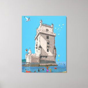 Torn i St Vincent Lissabon Portugal Illustration Canvastryck