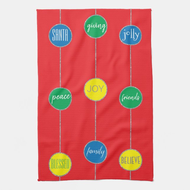 Torn "julmeddelanden" kökshandduk (Vertikal)