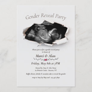 Torn Kant Photo Gender Reveal Party-inbjudan Inbjudningar
