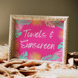 Torn och solskärmstecken | Bassäng Party Signs